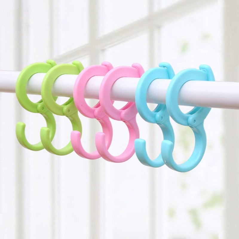 yueton 6pcs Colorful Plastic Multi-Purpose Hanging Hooks Hangers Organizer Utility Laundry Clothes Bag Hooks for Home, Office, Workshop, Exhibition - Image 4